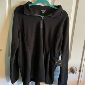 Eddie Bauer Women’s Black Fleece Pullover. NWT